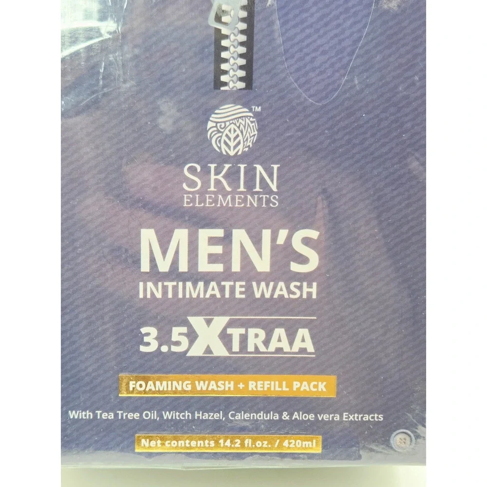 Skin Elements Mens Intimate Wash XL Pack 420ml Foaming Wash and Refill Kit New